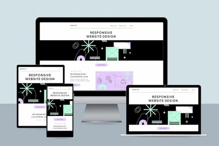 Responsive design displayed on various devices - affordable website design